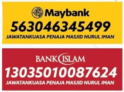 akaun bank masjid nurul iman besut